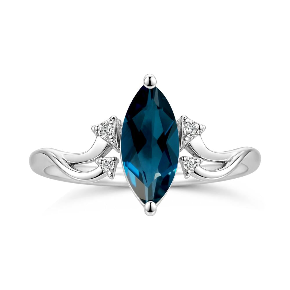 Marquise Cut Alexandrite Arrow Ring - LUO Jewelry #gemstone_London Blue Topaz