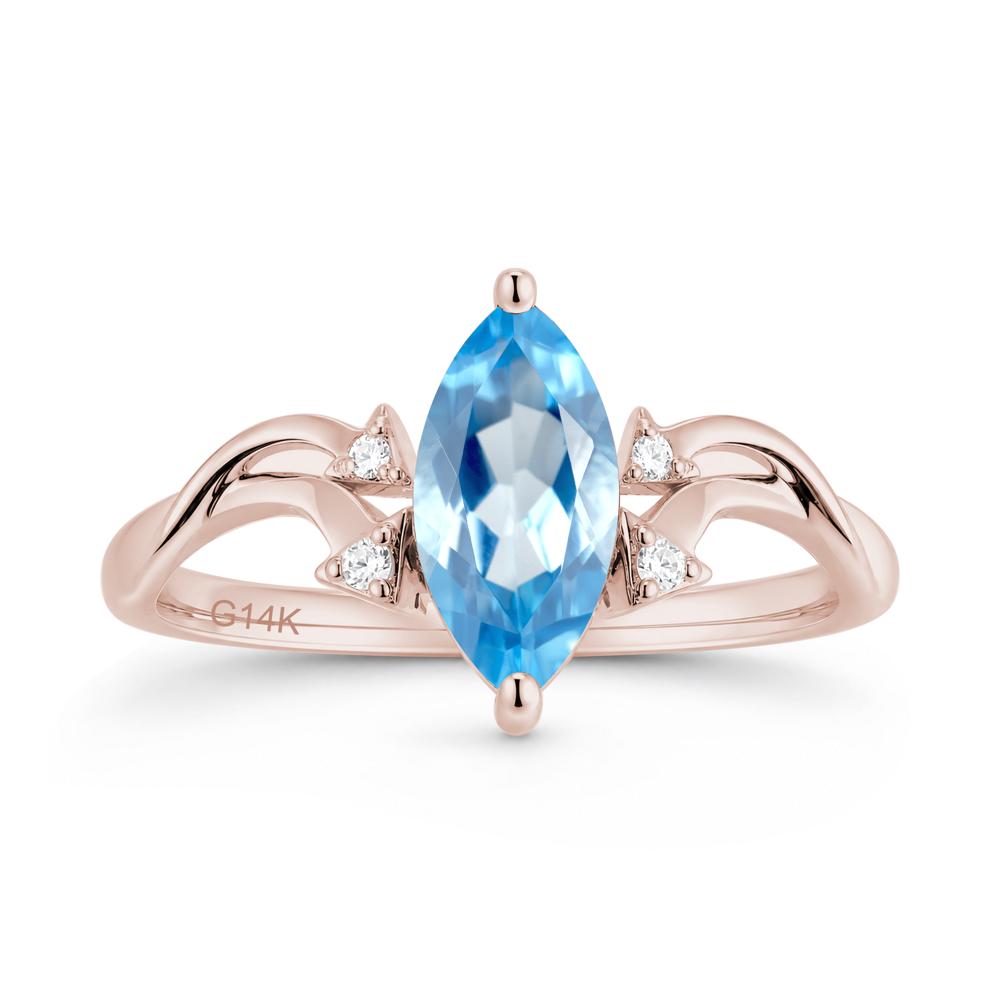 Marquise Cut Alexandrite Arrow Ring - LUO Jewelry #gemstone_Swiss Blue Topaz