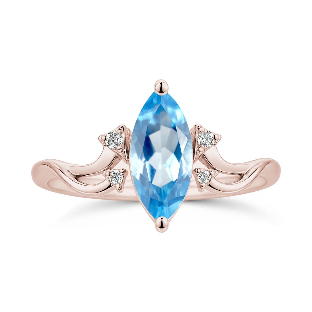 Marquise Cut Alexandrite Arrow Ring - LUO Jewelry #gemstone_Swiss Blue Topaz