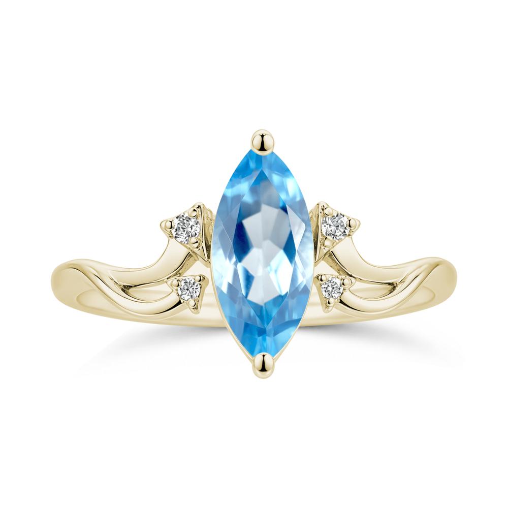 Marquise Cut Alexandrite Arrow Ring - LUO Jewelry #gemstone_Swiss Blue Topaz