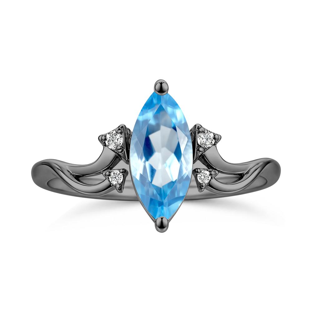 Marquise Cut Alexandrite Arrow Ring - LUO Jewelry #gemstone_Swiss Blue Topaz