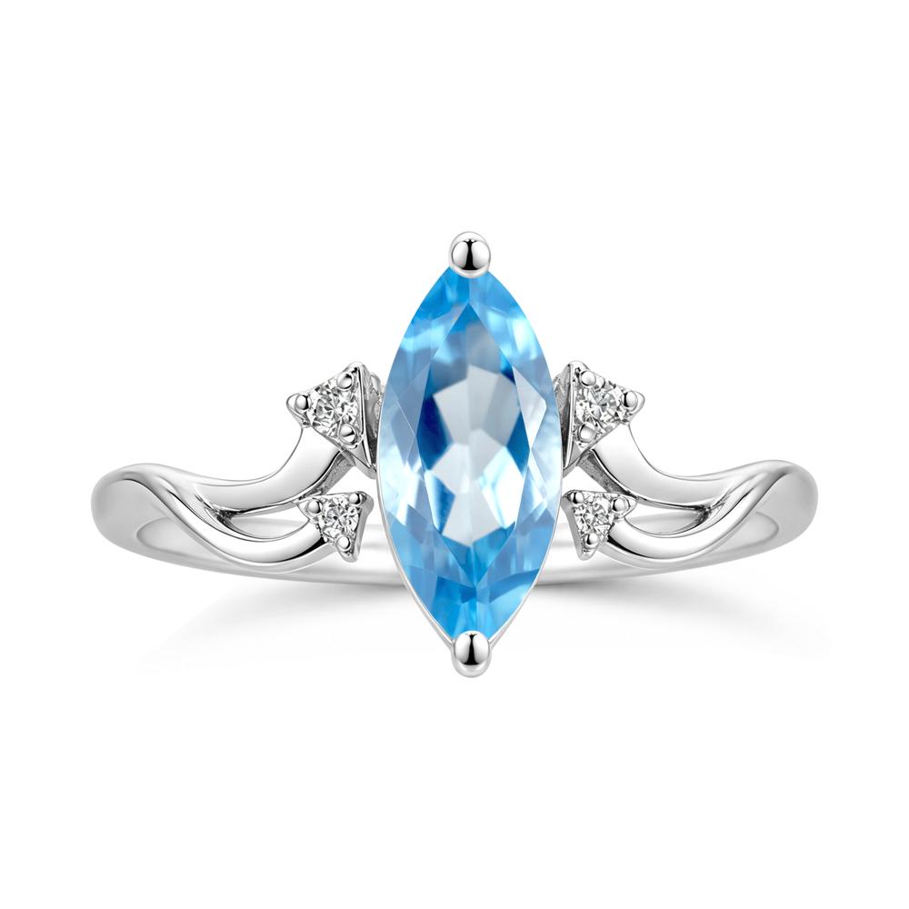 Marquise Cut Alexandrite Arrow Ring - LUO Jewelry #gemstone_Swiss Blue Topaz