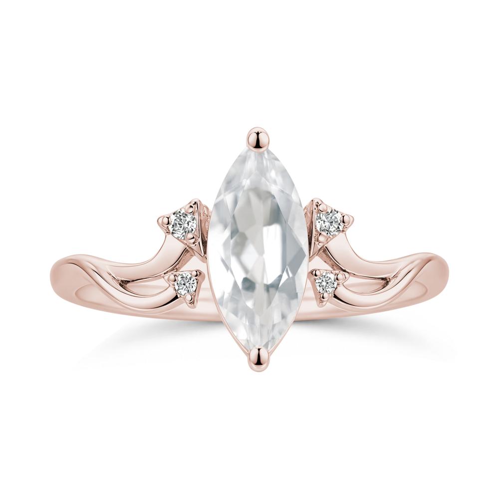 Marquise Cut Alexandrite Arrow Ring - LUO Jewelry #gemstone_White Topaz