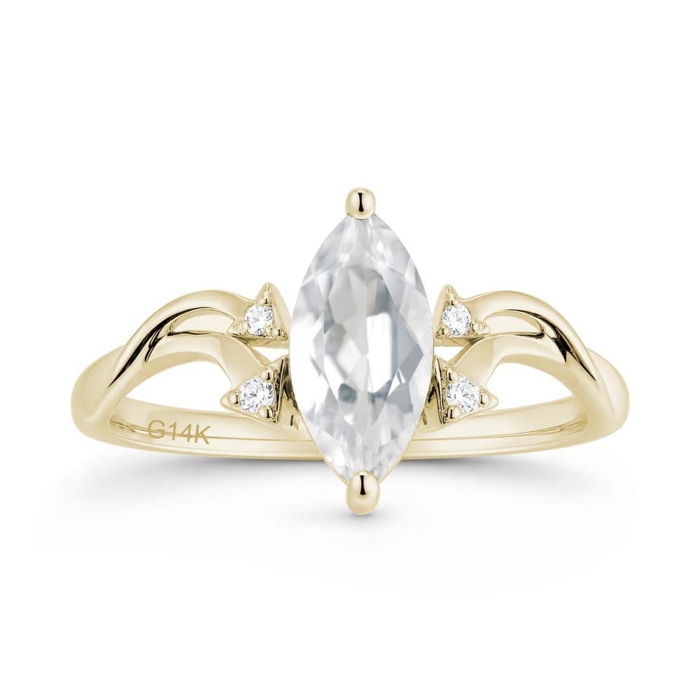 Marquise Cut Alexandrite Arrow Ring - LUO Jewelry #gemstone_White Topaz
