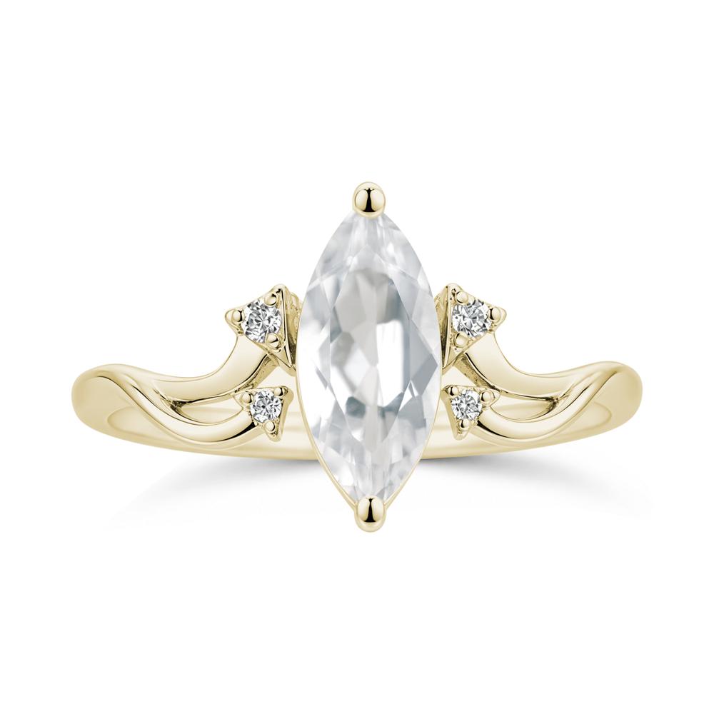 Marquise Cut Alexandrite Arrow Ring - LUO Jewelry #gemstone_White Topaz
