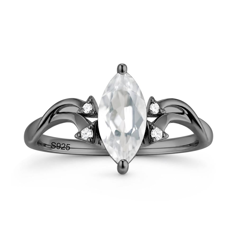 Marquise Cut Alexandrite Arrow Ring - LUO Jewelry #gemstone_White Topaz