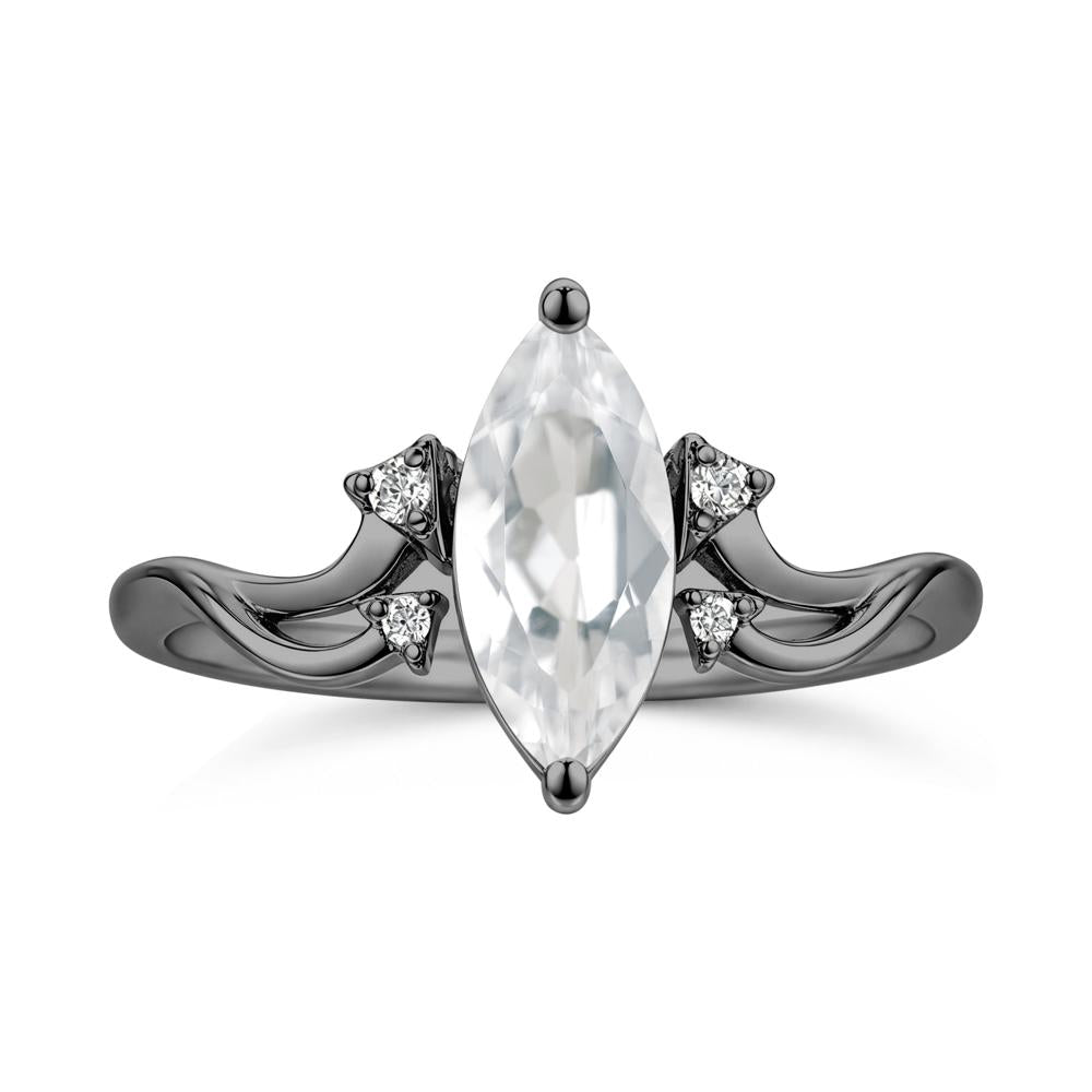 Marquise Cut Alexandrite Arrow Ring - LUO Jewelry #gemstone_White Topaz