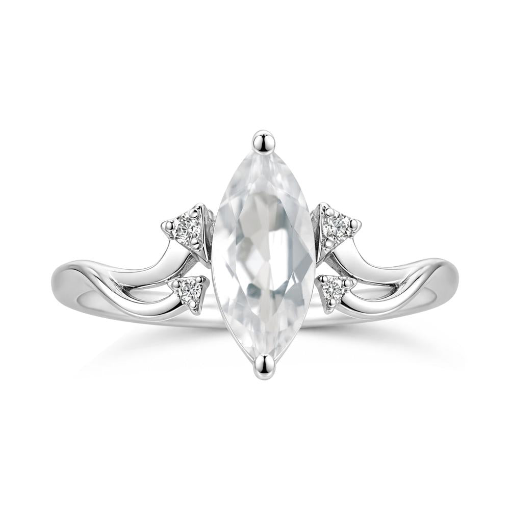 Marquise Cut Alexandrite Arrow Ring - LUO Jewelry #gemstone_White Topaz