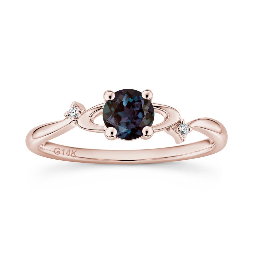 Petite Round Cut Garnet Star Orbit Ring - LUO Jewelry #gemstone_Alexandrite