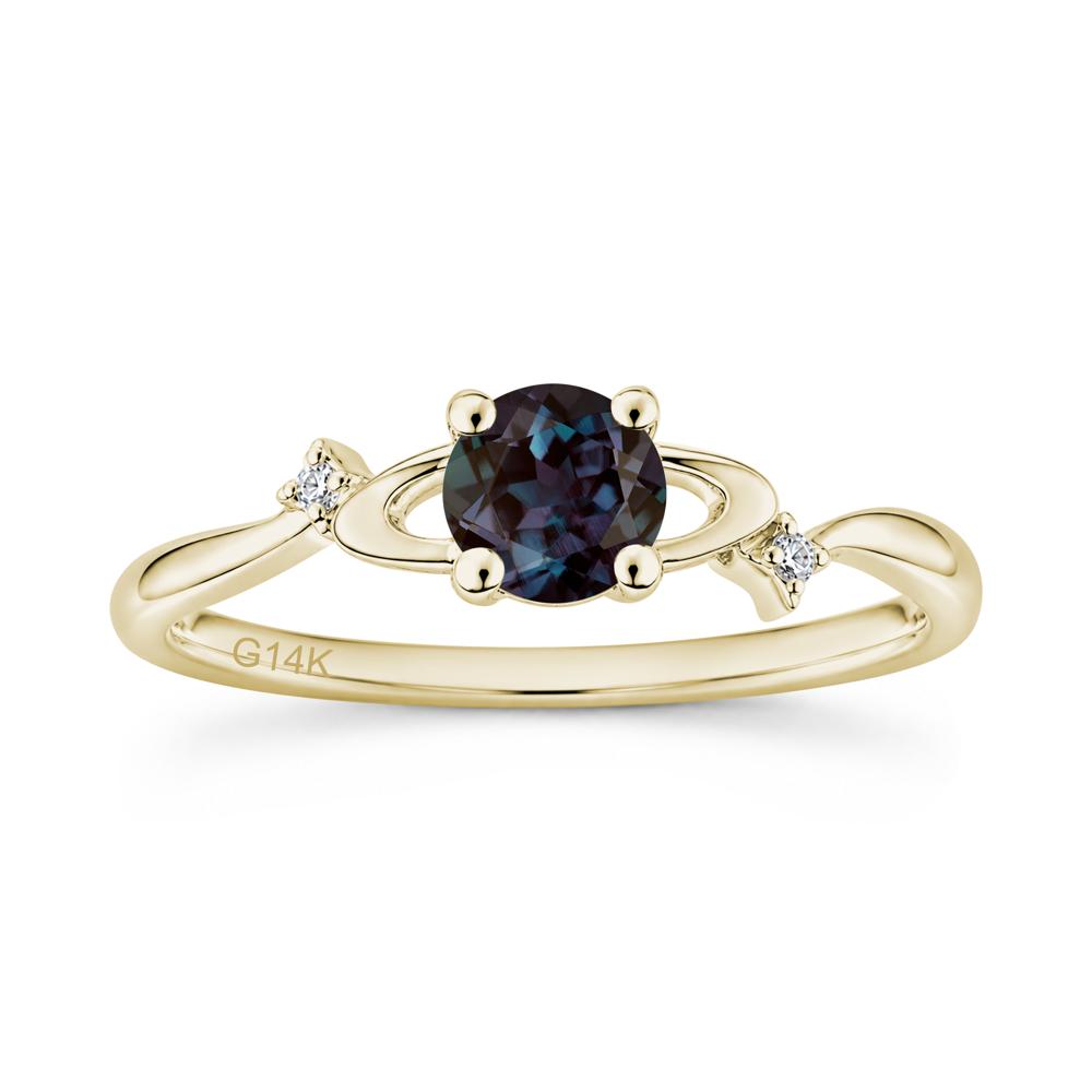 Petite Round Cut Garnet Star Orbit Ring - LUO Jewelry #gemstone_Alexandrite