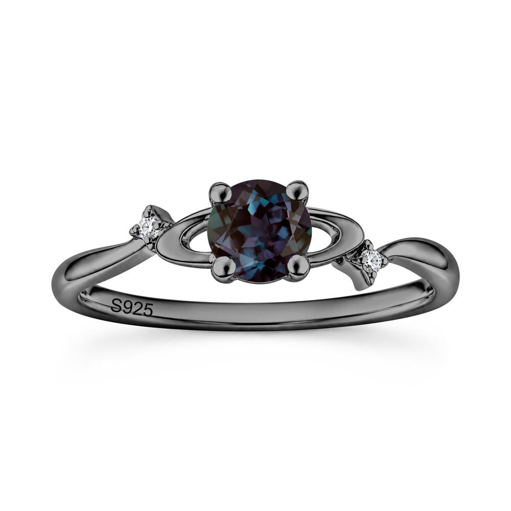 Petite Round Cut Garnet Star Orbit Ring - LUO Jewelry #gemstone_Alexandrite