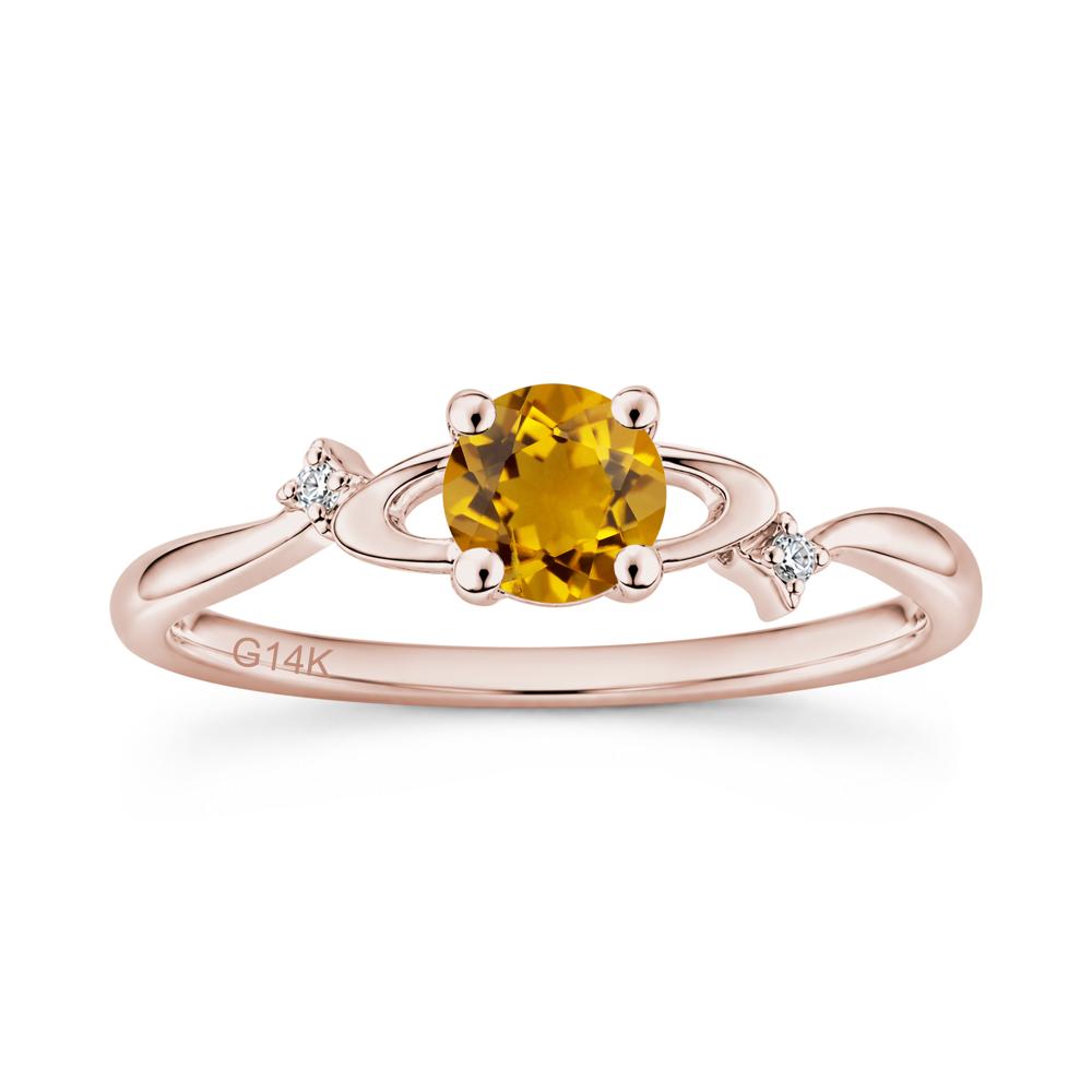 Petite Round Cut Garnet Star Orbit Ring - LUO Jewelry #gemstone_Citrine