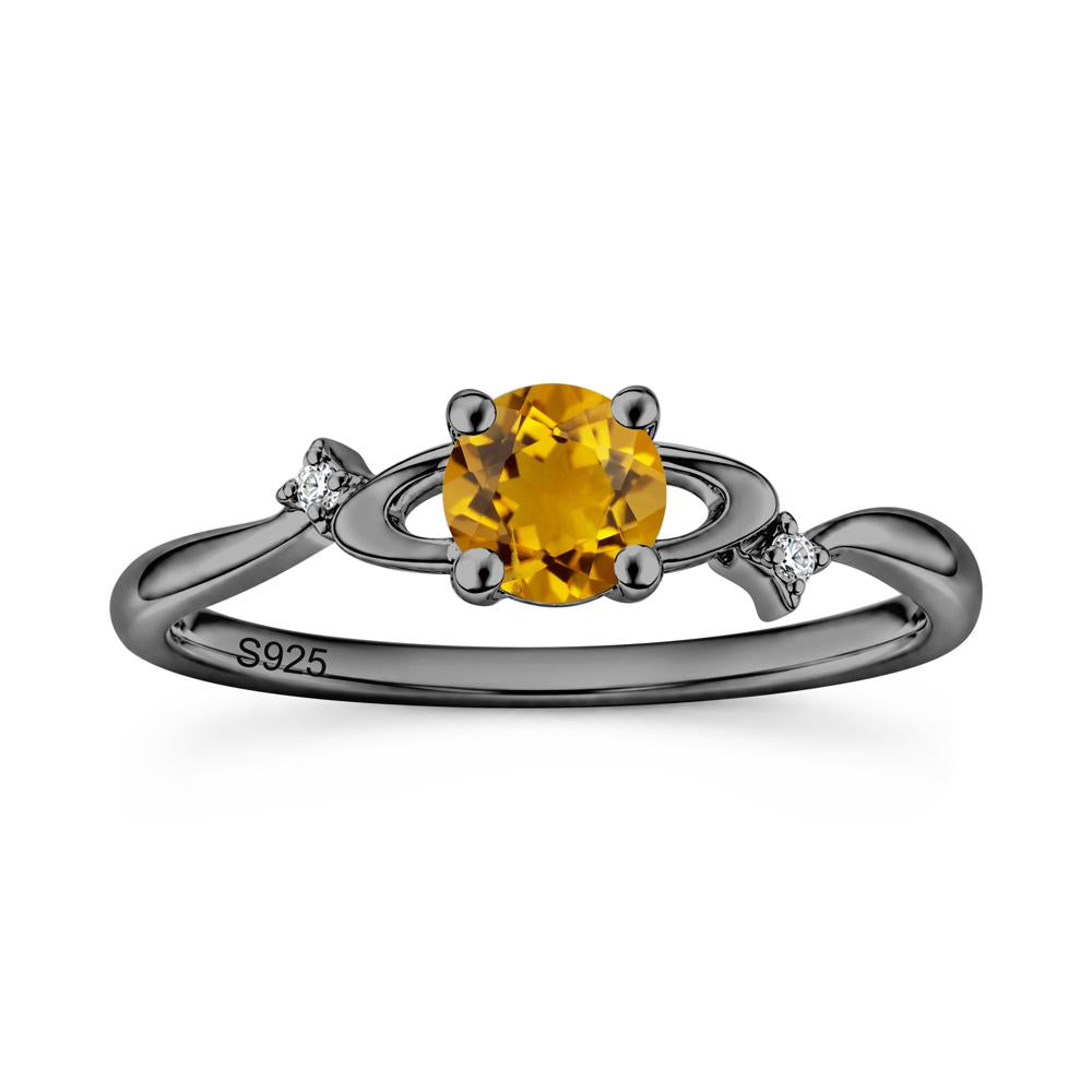 Petite Round Cut Garnet Star Orbit Ring - LUO Jewelry #gemstone_Citrine