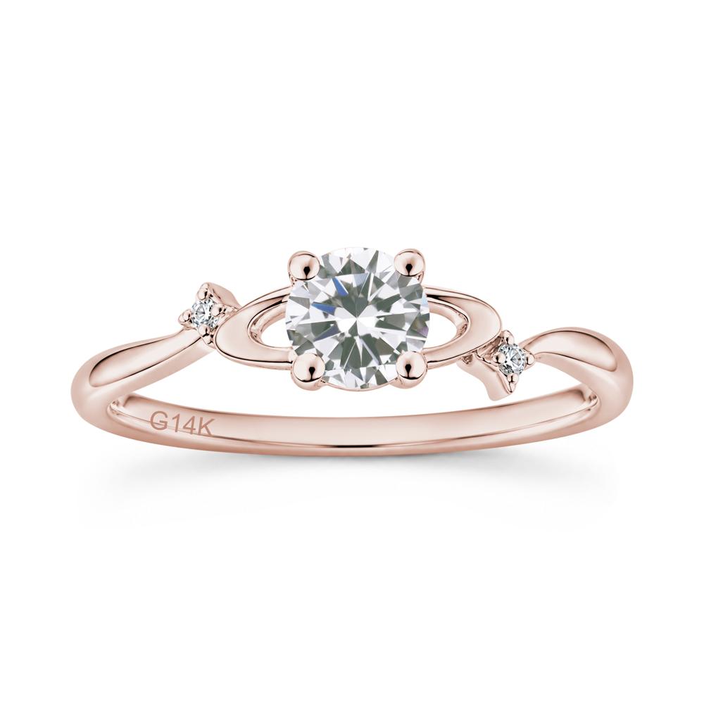 Petite Round Cut Garnet Star Orbit Ring - LUO Jewelry #gemstone_Cubic Zirconia