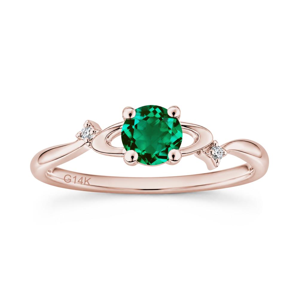Petite Round Cut Garnet Star Orbit Ring - LUO Jewelry #gemstone_Emerald