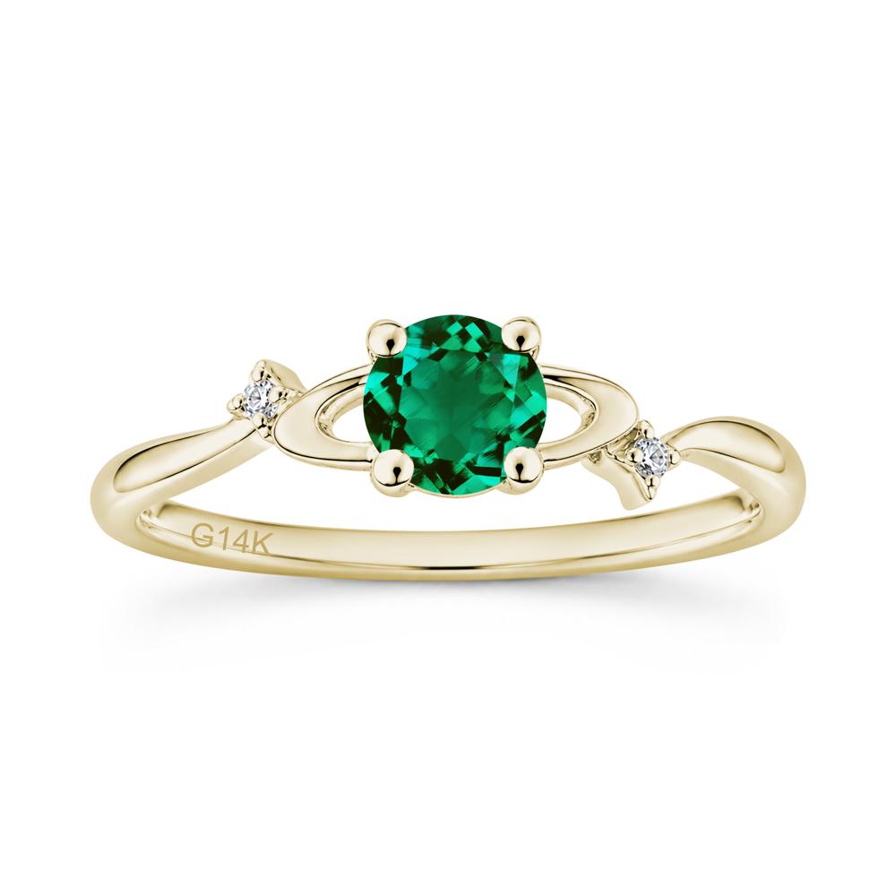 Petite Round Cut Garnet Star Orbit Ring - LUO Jewelry #gemstone_Emerald