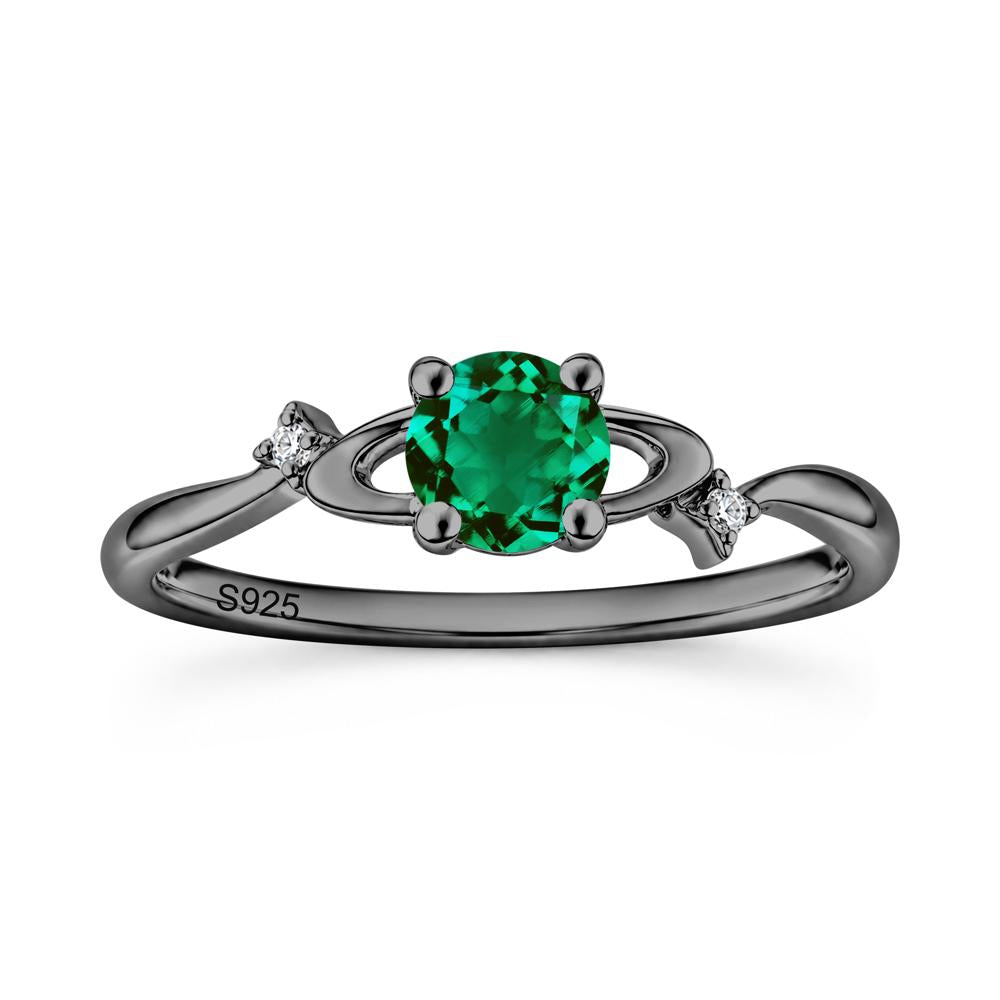 Petite Round Cut Garnet Star Orbit Ring - LUO Jewelry #gemstone_Emerald