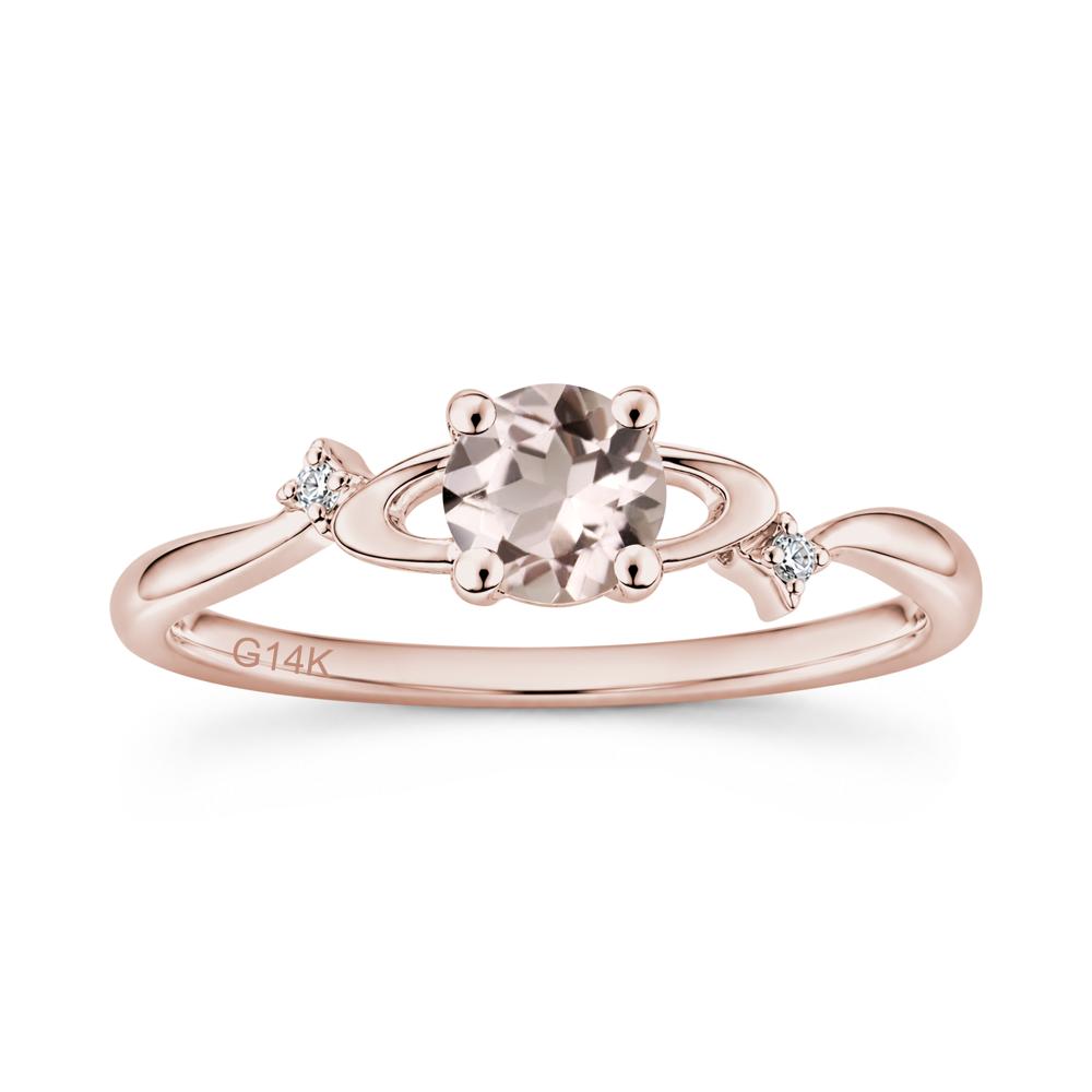 Petite Round Cut Garnet Star Orbit Ring - LUO Jewelry #gemstone_Morganite