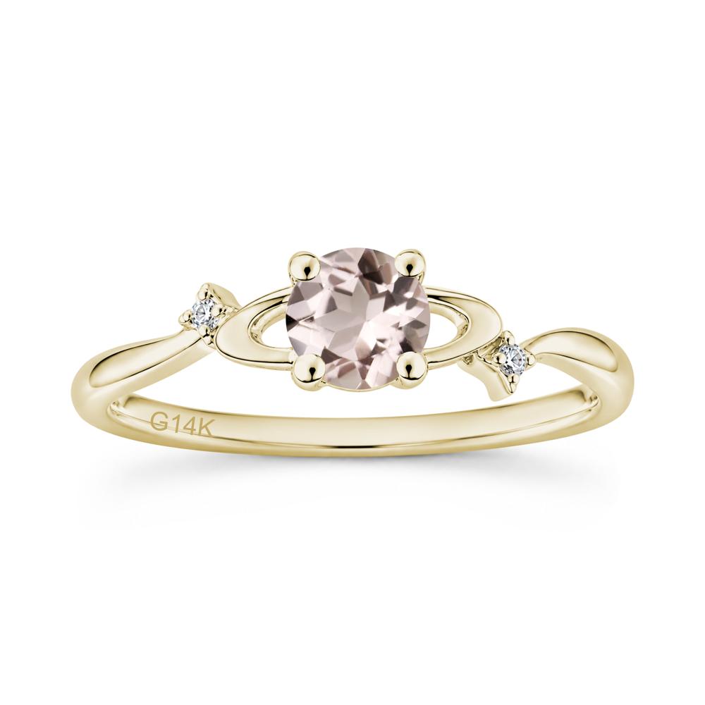 Petite Round Cut Garnet Star Orbit Ring - LUO Jewelry #gemstone_Morganite