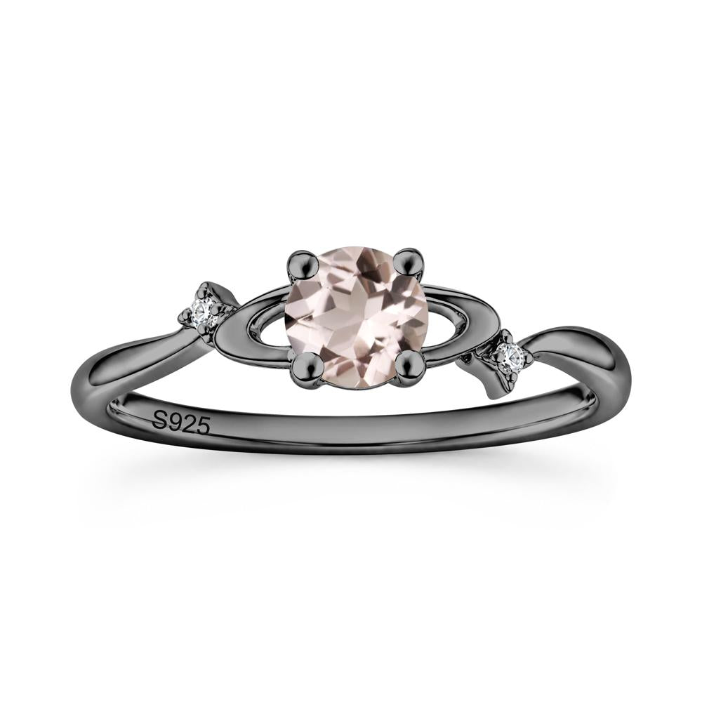 Petite Round Cut Garnet Star Orbit Ring - LUO Jewelry #gemstone_Morganite