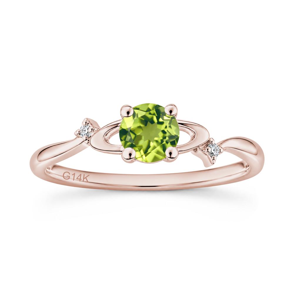 Petite Round Cut Garnet Star Orbit Ring - LUO Jewelry #gemstone_Peridot