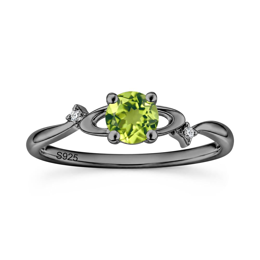 Petite Round Cut Garnet Star Orbit Ring - LUO Jewelry #gemstone_Peridot