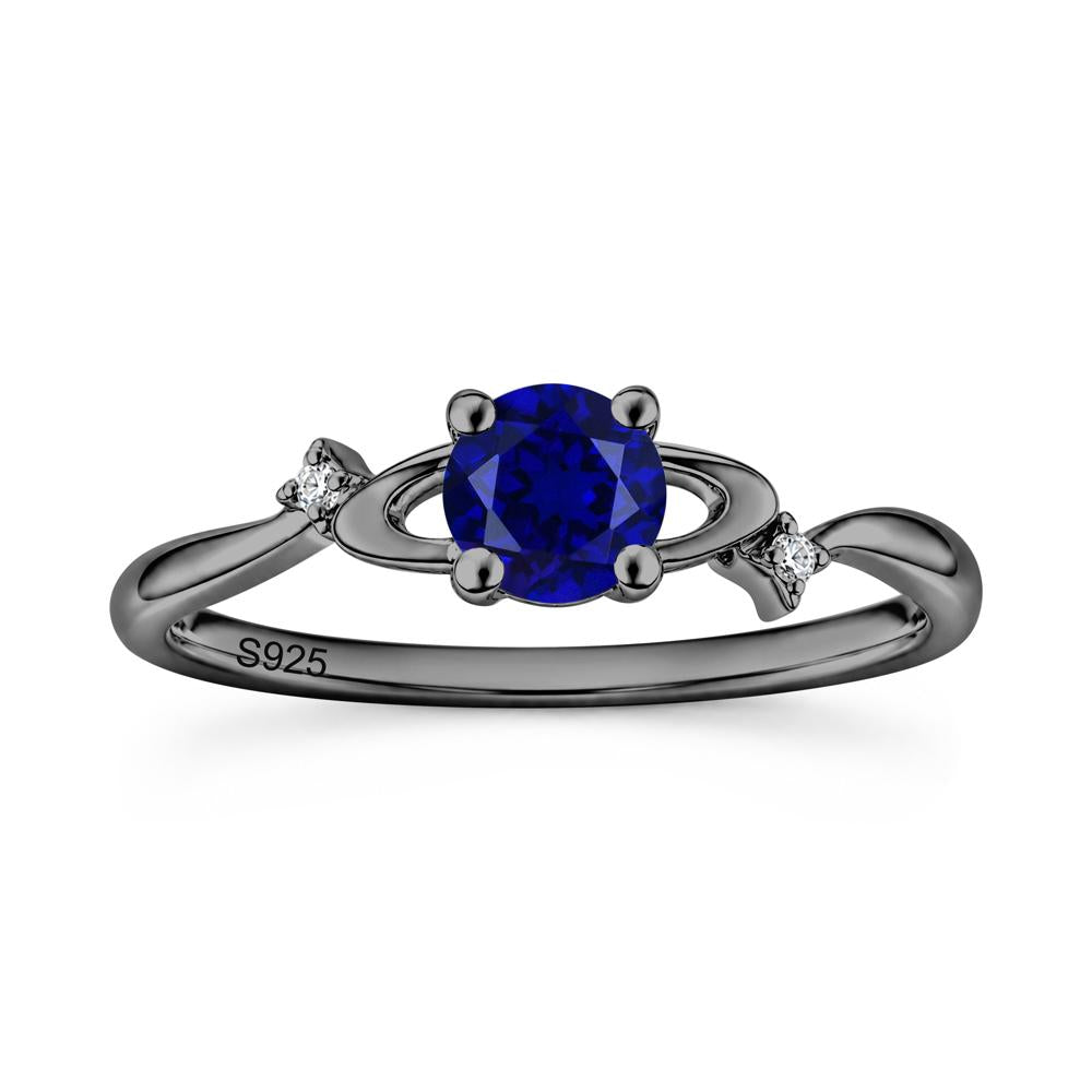 Petite Round Cut Garnet Star Orbit Ring - LUO Jewelry #gemstone_Sapphire