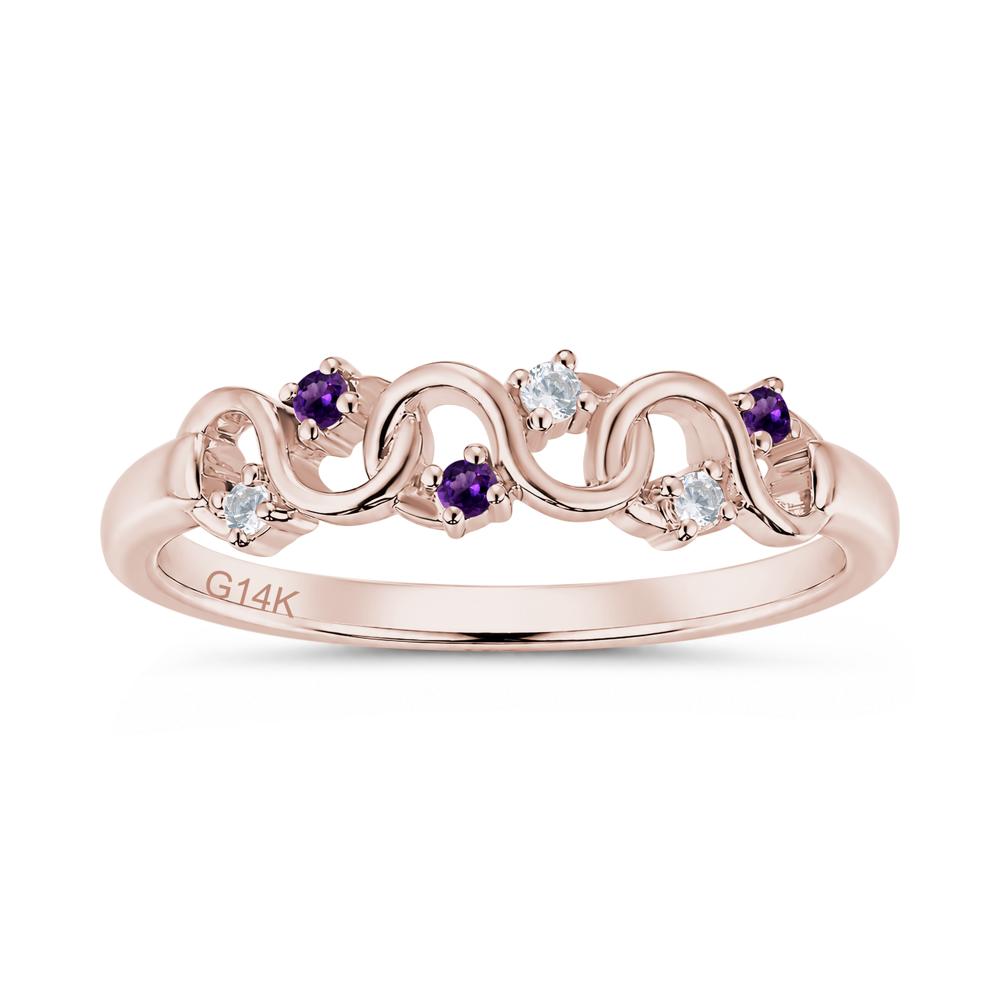 Cubic Zirconia and London Blue Topaz Twisted Infinity Wedding Band Ring - LUO Jewelry #gemstone_Amethyst and Cubic Zirconia