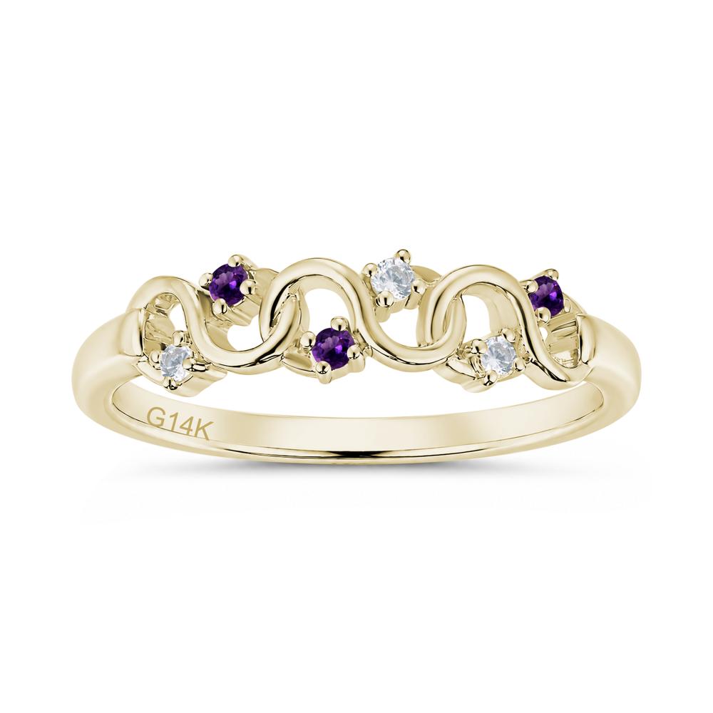 Cubic Zirconia and London Blue Topaz Twisted Infinity Wedding Band Ring - LUO Jewelry #gemstone_Amethyst and Cubic Zirconia