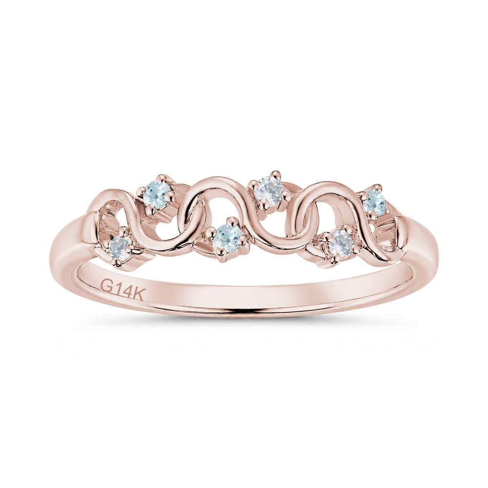 Cubic Zirconia and London Blue Topaz Twisted Infinity Wedding Band Ring - LUO Jewelry #gemstone_Aquamarine and Cubic Zirconia