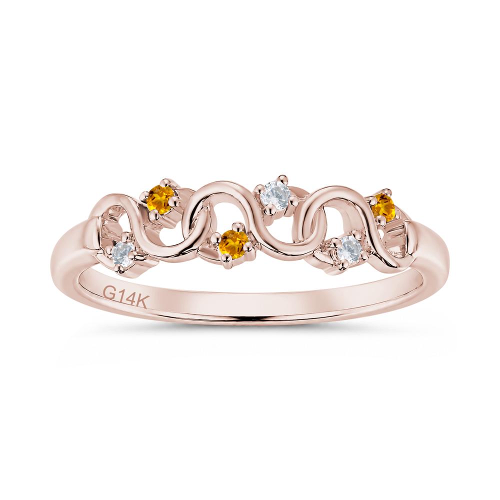 Cubic Zirconia and London Blue Topaz Twisted Infinity Wedding Band Ring - LUO Jewelry #gemstone_Citrine and Cubic Zirconia