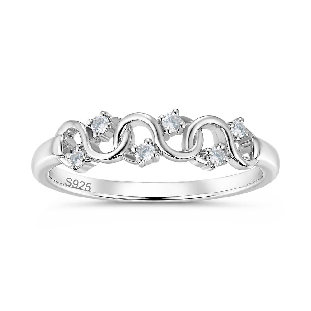 Cubic Zirconia and London Blue Topaz Twisted Infinity Wedding Band Ring - LUO Jewelry #gemstone_Cubic Zirconia