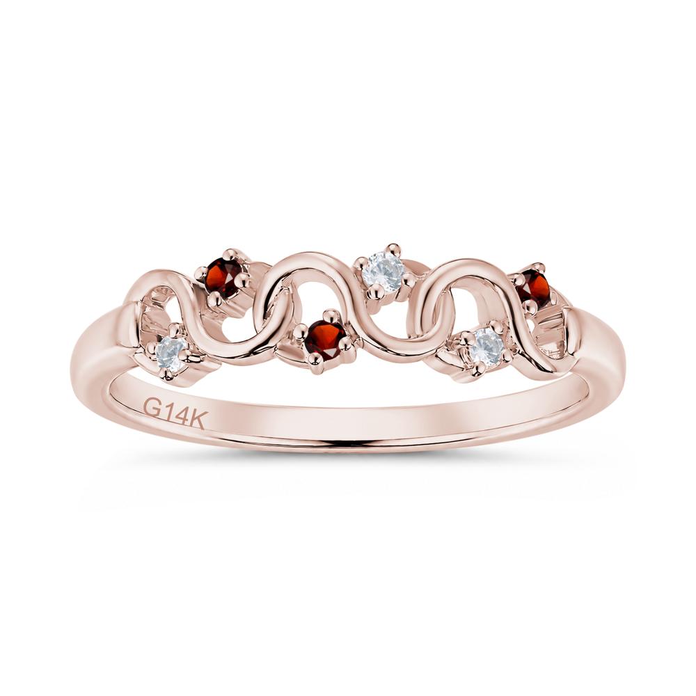 Cubic Zirconia and London Blue Topaz Twisted Infinity Wedding Band Ring - LUO Jewelry #gemstone_Cubic Zirconia and Garnet