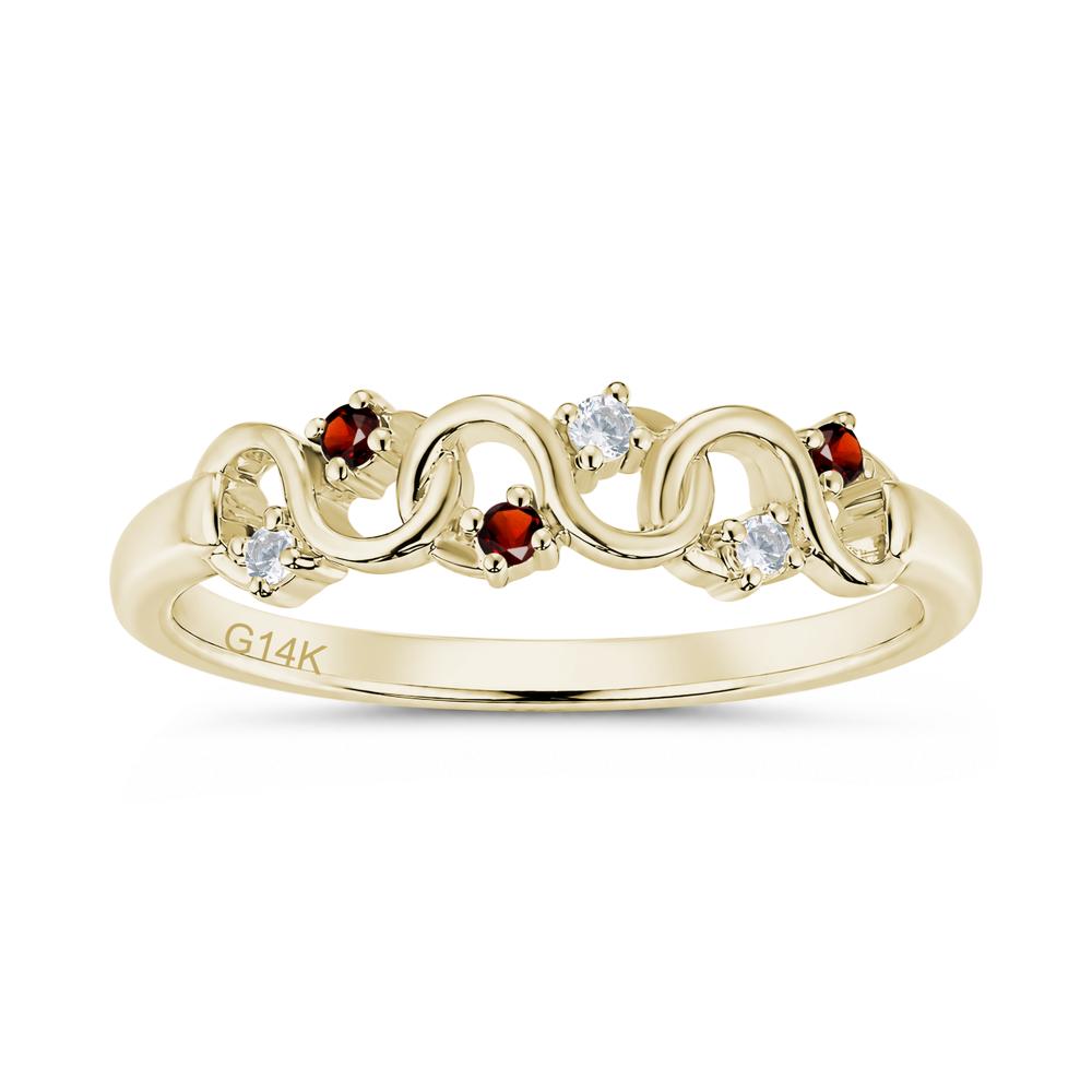 Cubic Zirconia and London Blue Topaz Twisted Infinity Wedding Band Ring - LUO Jewelry #gemstone_Cubic Zirconia and Garnet