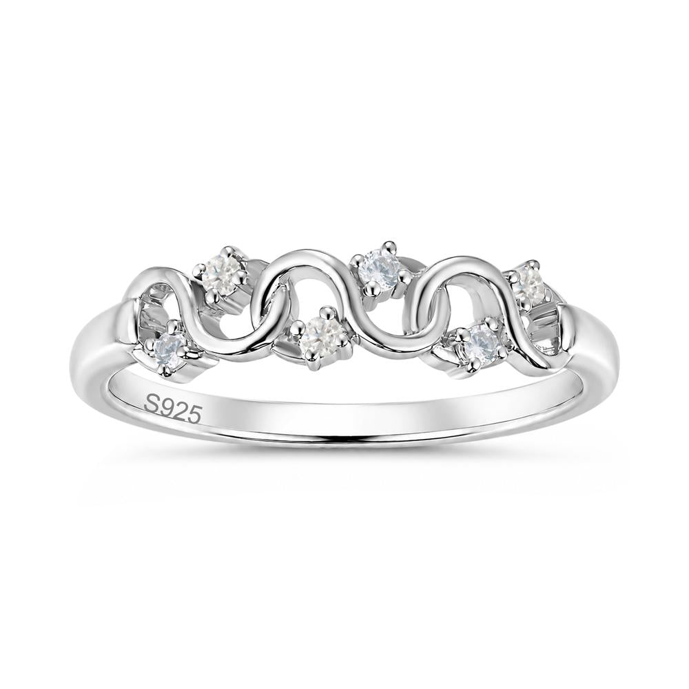 Cubic Zirconia and London Blue Topaz Twisted Infinity Wedding Band Ring - LUO Jewelry #gemstone_Cubic Zirconia and Moissanite