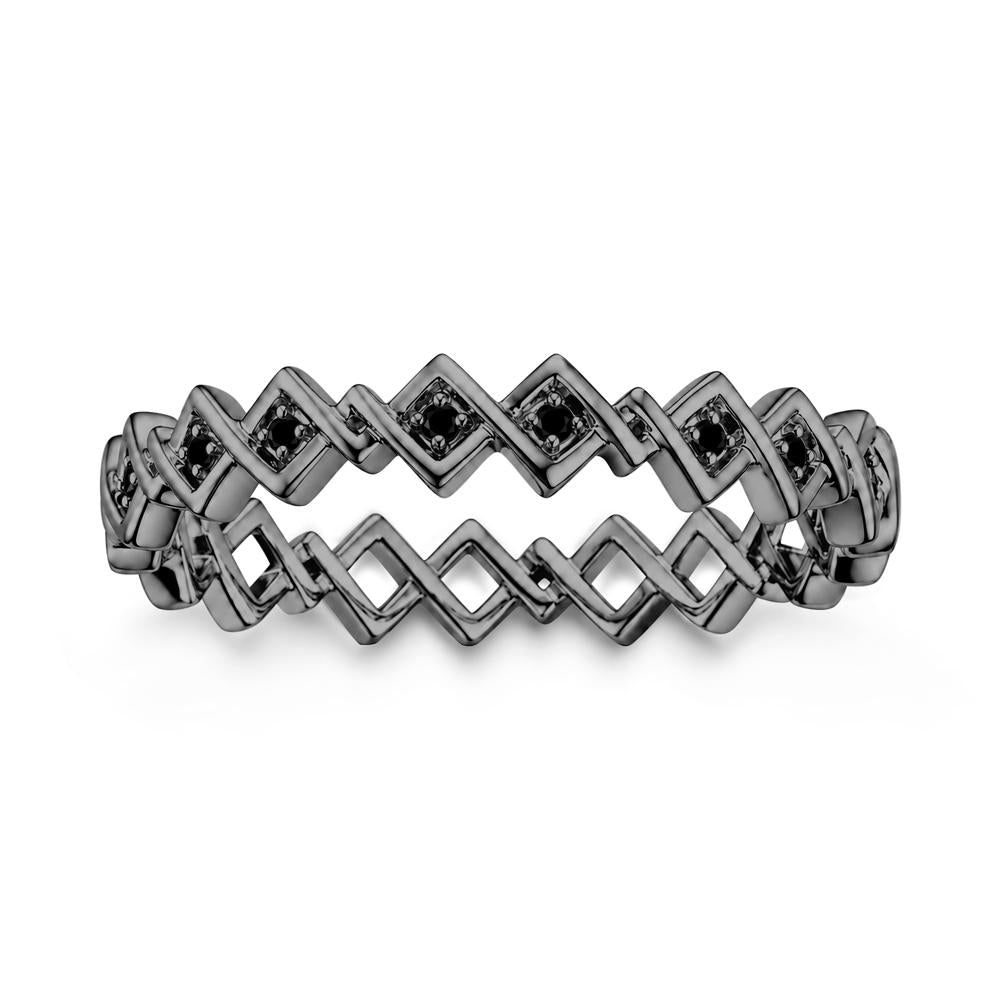 Twisted Infinity Aquamarine Wedding Band - LUO Jewelry #gemstone_Black Spinel
