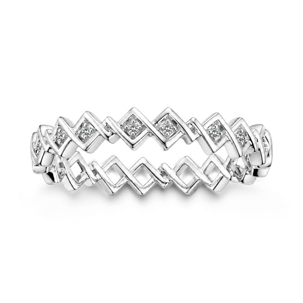 Twisted Infinity Aquamarine Wedding Band - LUO Jewelry #gemstone_Cubic Zirconia
