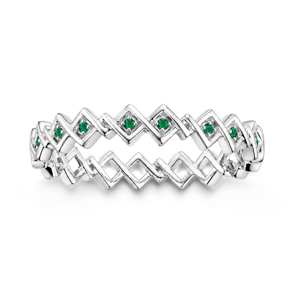 Twisted Infinity Aquamarine Wedding Band - LUO Jewelry #gemstone_Emerald
