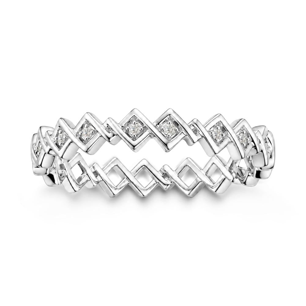 Twisted Infinity Aquamarine Wedding Band - LUO Jewelry #gemstone_Moissanite