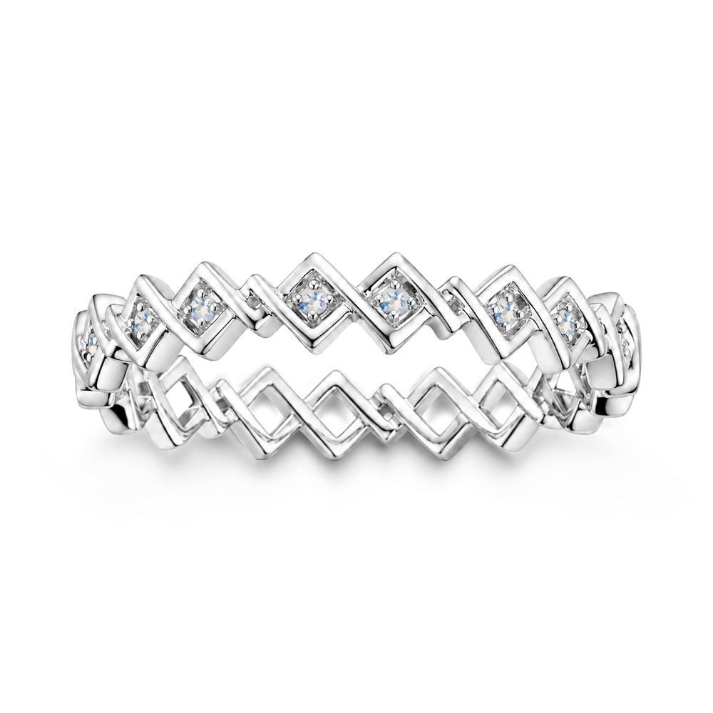 Twisted Infinity Aquamarine Wedding Band - LUO Jewelry #gemstone_Moonstone