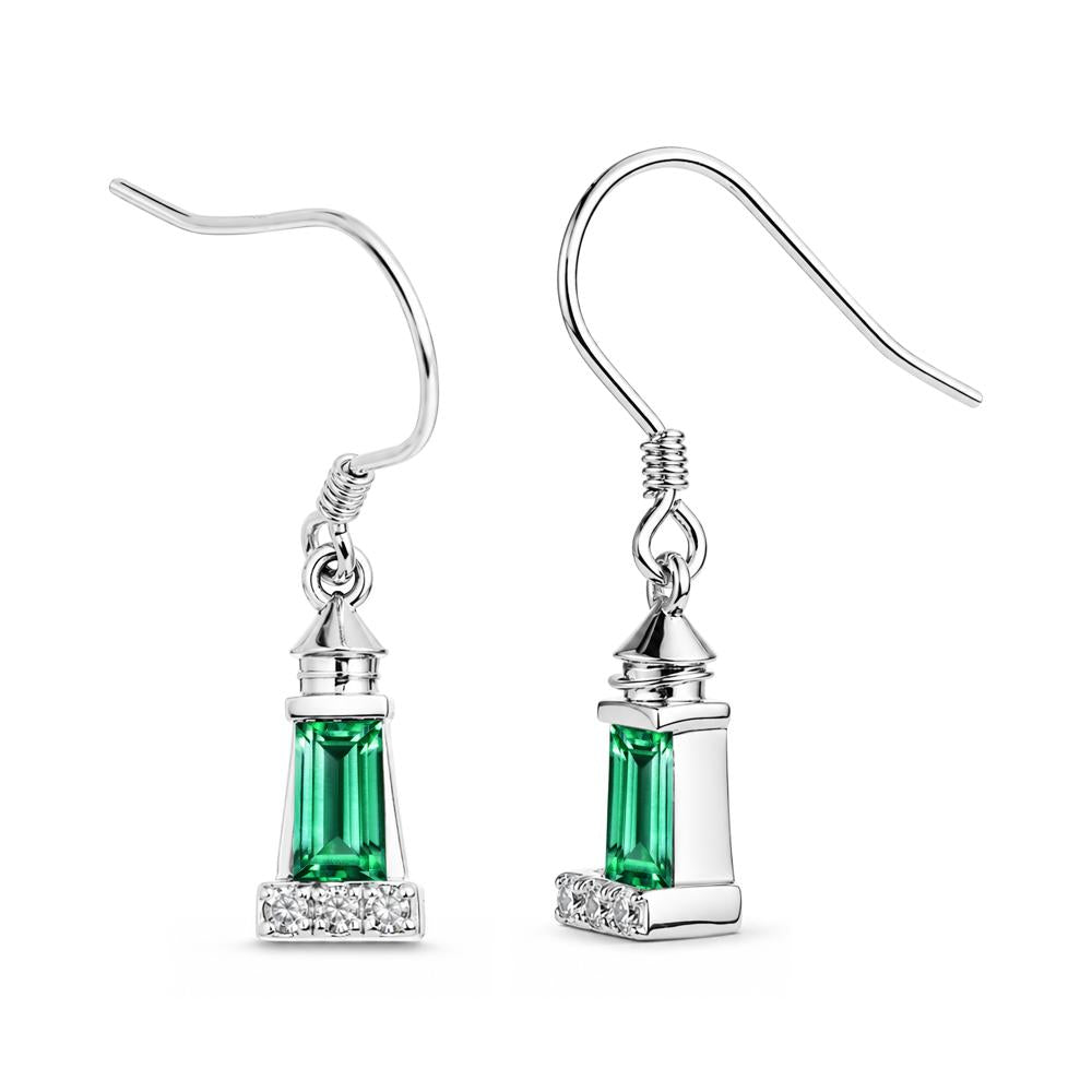 Rectangle Cut Smoky Quartz Lighthouse Earrings - LUO Jewelry #gemstone_Emerald
