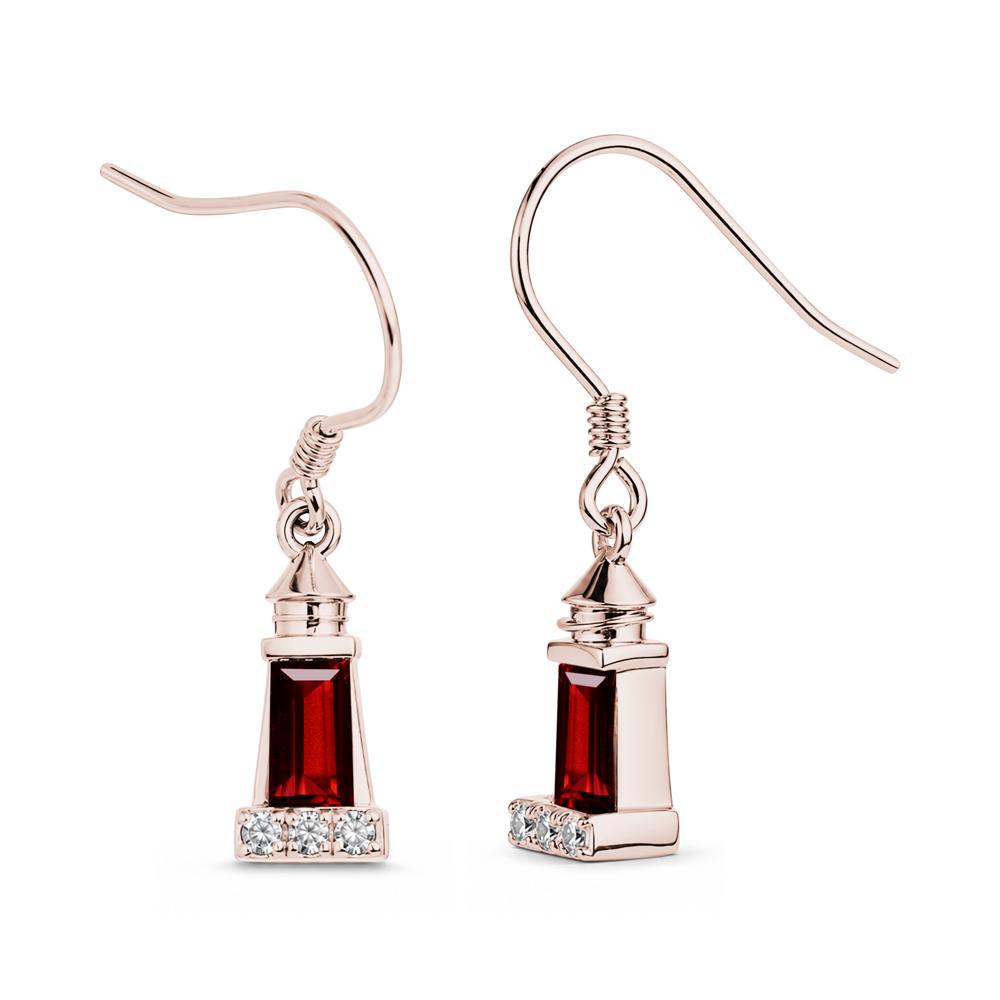 Rectangle Cut Smoky Quartz Lighthouse Earrings - LUO Jewelry #gemstone_Garnet