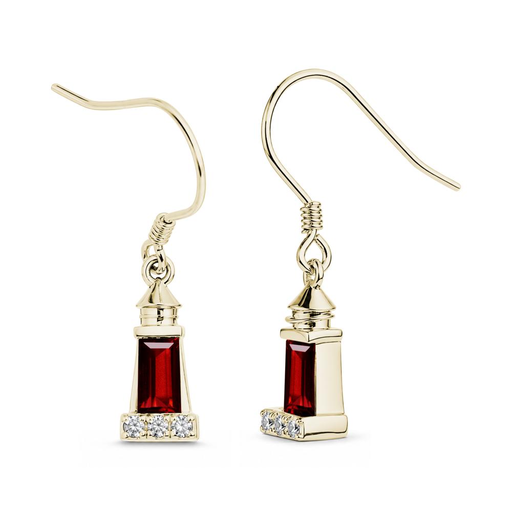 Rectangle Cut Smoky Quartz Lighthouse Earrings - LUO Jewelry #gemstone_Garnet