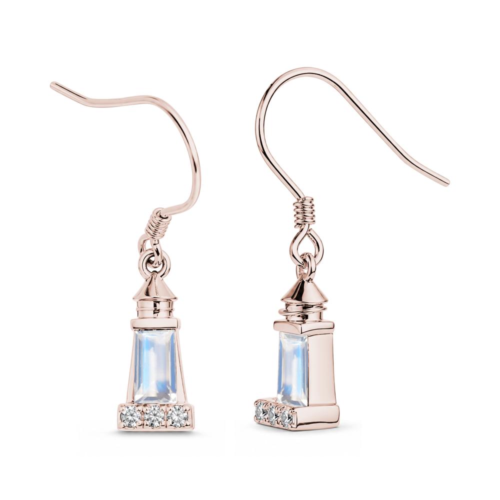 Rectangle Cut Smoky Quartz Lighthouse Earrings - LUO Jewelry #gemstone_Moonstone