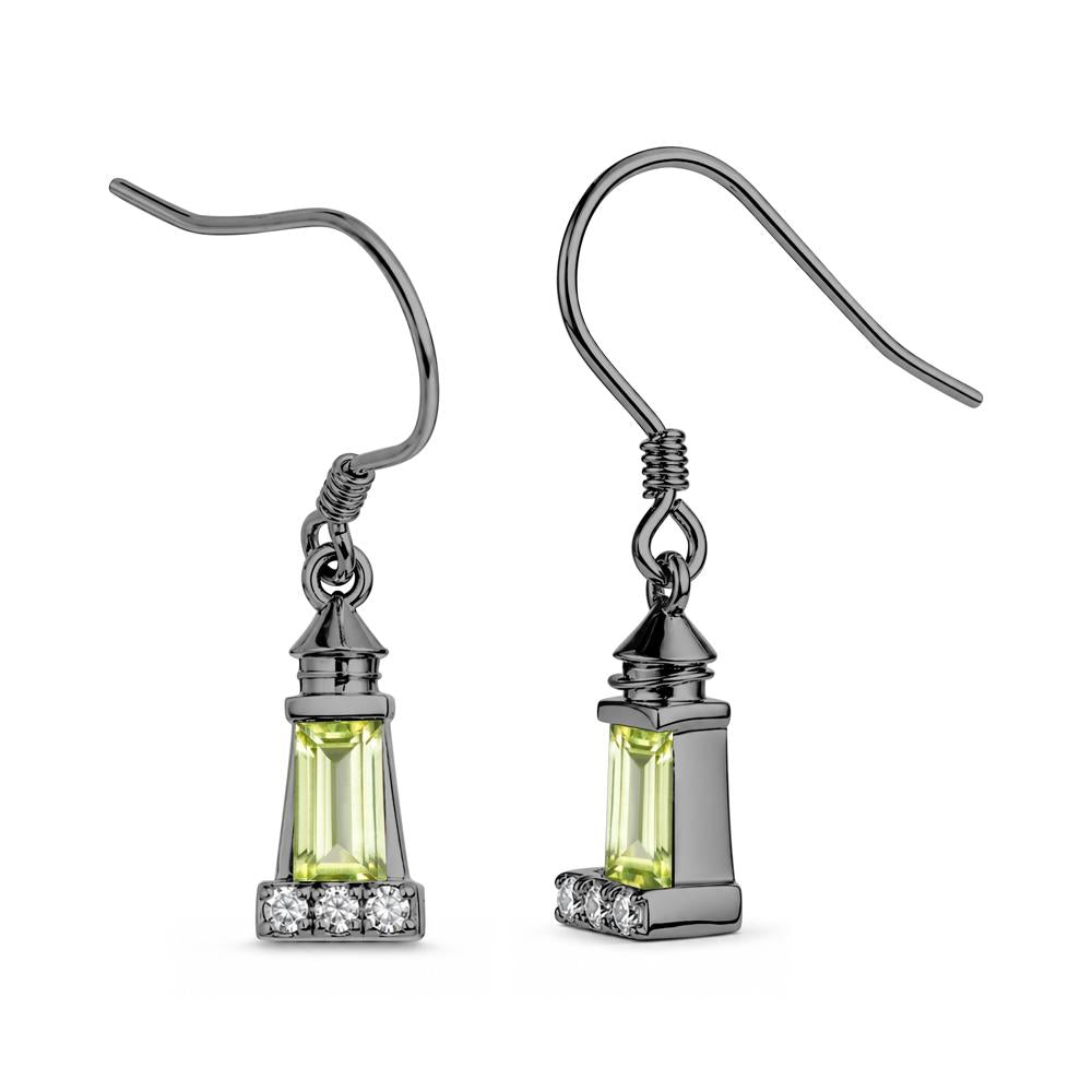 Rectangle Cut Smoky Quartz Lighthouse Earrings - LUO Jewelry #gemstone_Peridot