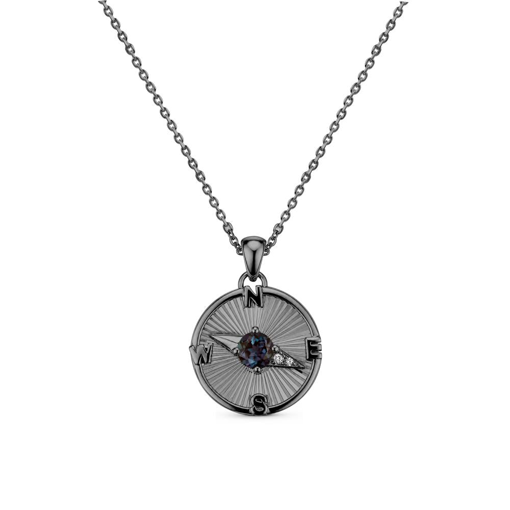 Alexandrite Compass Pendant Necklace for Women - LUO Jewelry #gemstone_Alexandrite