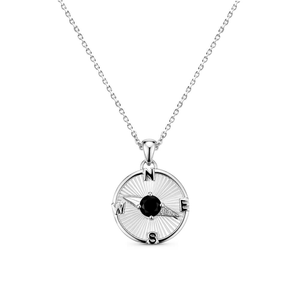 Alexandrite Compass Pendant Necklace for Women - LUO Jewelry #gemstone_Black Spinel