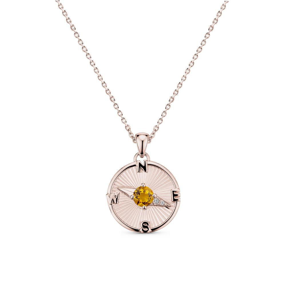 Alexandrite Compass Pendant Necklace for Women - LUO Jewelry #gemstone_Citrine