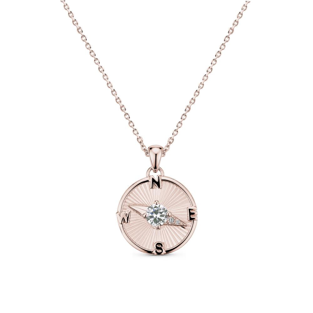 Alexandrite Compass Pendant Necklace for Women - LUO Jewelry #gemstone_Cubic Zirconia