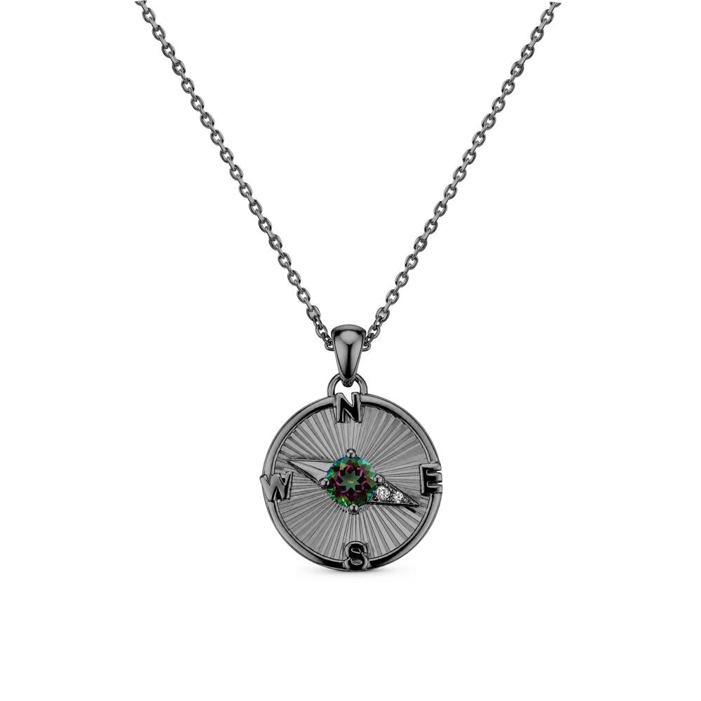 Alexandrite Compass Pendant Necklace for Women - LUO Jewelry #gemstone_Mystic Topaz
